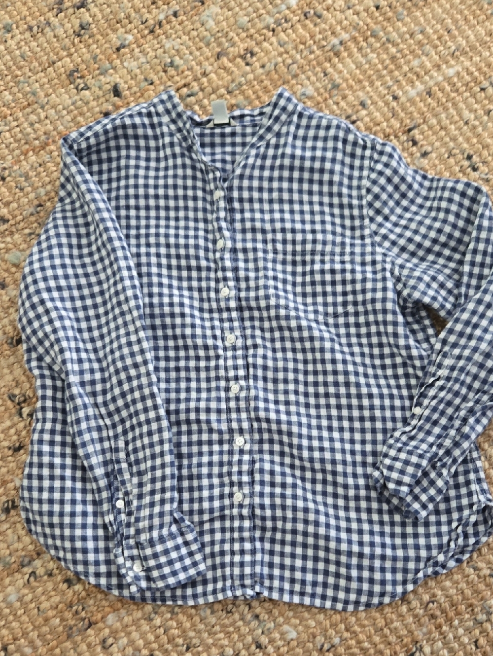 L.L Bean]Blue Gingham Button-Down Shirt for Women